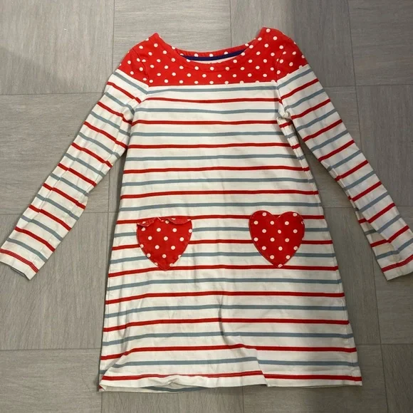 Mini Boden | Dresses | Girls Mini Boden Striped Cotton Dress With Heart  Pockets Size 9 | Poshmark